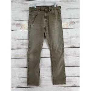 Proof Distressed Huckberry Slim Fit Stretch Canvas‎ Jeans Men's 32x32 Brown/Gray